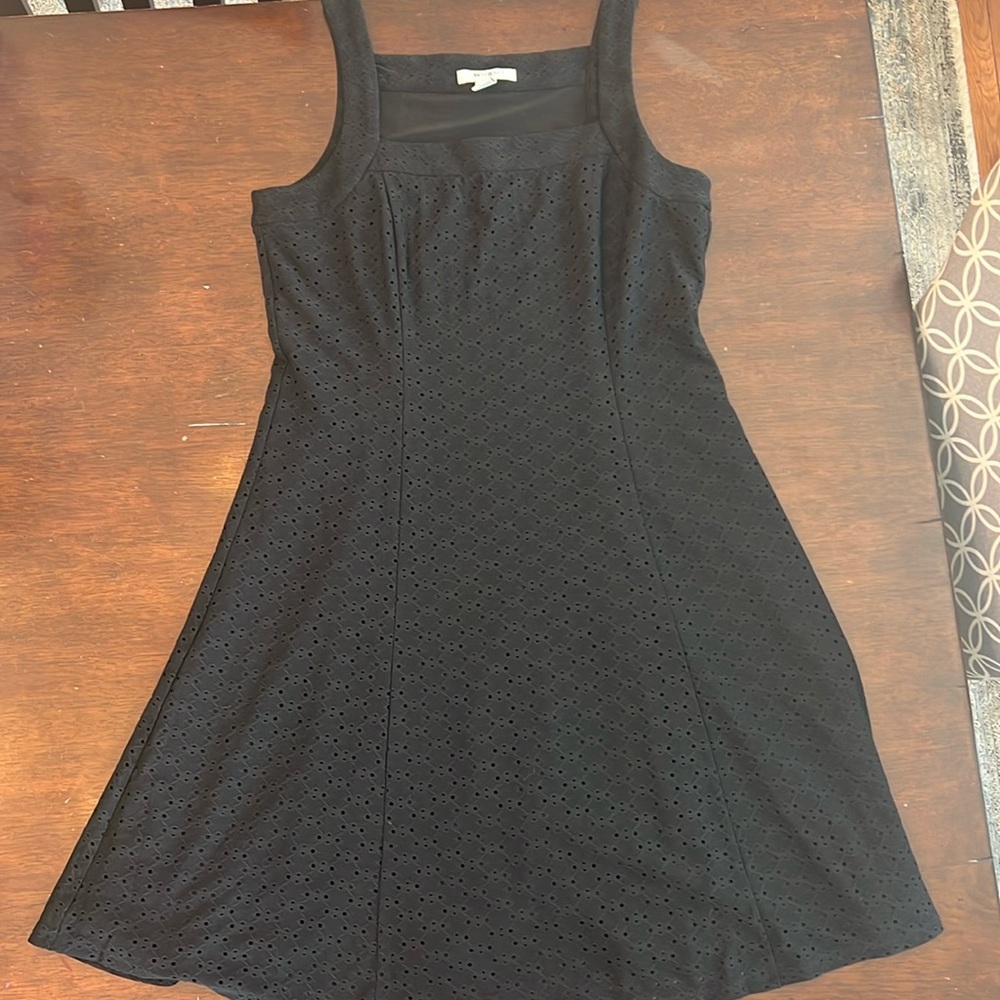 White House Black Market Size M Square Neck Lined Black Dress